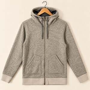 Burton Heather Gray Full-Zip Hoodie | Large Cream Trim | Cozy Streetwear